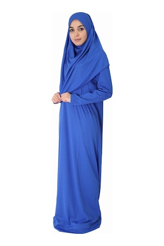 Saks Mavisi Fermuarsız Namaz Elbisesi (545583966) Saks