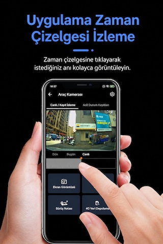 2 Kameralı 4k Sim Kartlı Uzaktan İzlenebilen Araç Kamerası Güvenlik Kamerası