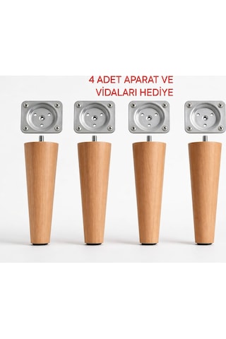 Turkıshrug Kıngdom 4'lü Ahşap Konik Ayak 30 Cmgürgen Koltuk Ayağı Baza Ayağı Tv Ünitesi Ayağı Mobilya Ayağı Koltuk Ayağı Turuncu