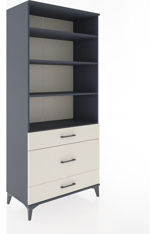 Hyperion Dolap 4 Raflı 3 Çekmeceli 88x44x195 Antrasit-aytaşı Antrasit