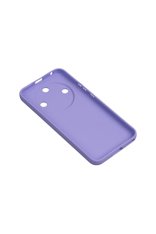 Noktaks - Honor Magic 8 Lite 5g Uyumlu Kılıf Mat Esnek Biye Silikon Kapak - Lila - T40999