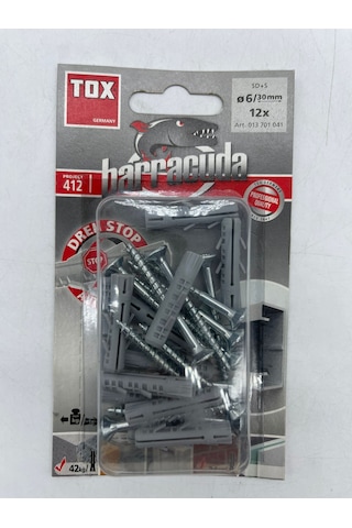 Tox Barracuda Plastik Dübel Vida Seti 6X30 Mm 12 Adet
