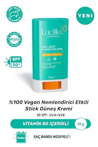 Lucille Vegan Nemlendirici Stick Güneş Kremi - 50 Spf, Uva+uvb