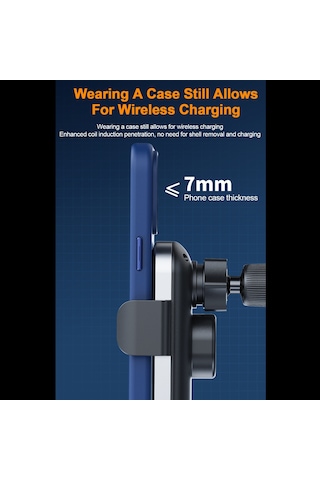 Youtek 66w Hızlı Şarjlı Akıllı Araç Telefon Tutucu - Dokunmatik Açılış, 360 Dönebilir, Tip-c Bağlantı Siyah