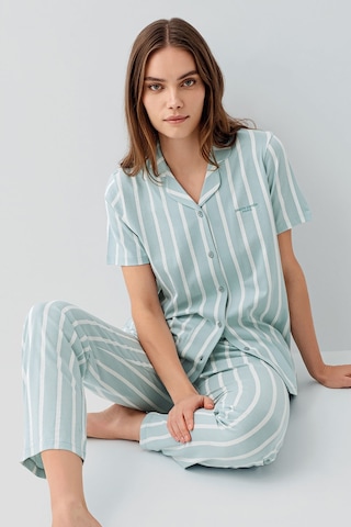 Pierre Cardin Kadın Yeşil Gömlek Pijama Takım Pc9153-s-v1 Yeşil