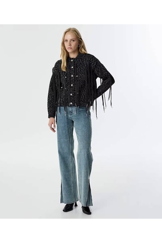 Twist Kordon Püsküllü Siyah Kadın Ceket Tw6250005047 Siyah