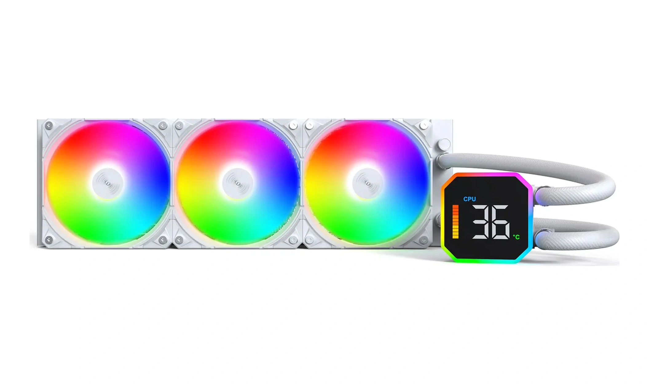 Montech Hyperflow Dijital 360 Cpu Sıvı Soğutucu, 3100 Rpm Pompalı 360 Mm Aıo, 3 120 Mm E28 Argb Fanl