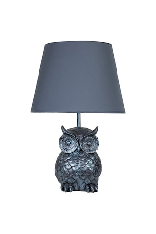 Qdec Modern Dizayn Baykuş Abajur Turkuaz Lacivert Diğer