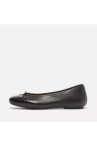 001 Black Babet Kadın Hx8-001 Fitflop Delicato Bow Soft Leather Ballet Flats Black Siyah