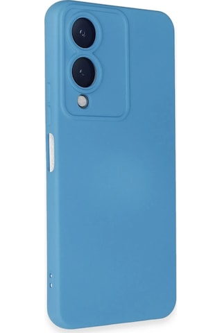 Newface - 75 - Vivo Y17s Kılıf Nano İçi Kadife Silikon - Ece-umay - - Mavi