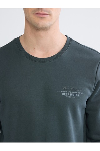 Lcwaıkıkı Classic Antrasit Bisiklet Yaka Erkek Kalın Sweatshirt