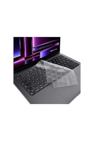 NovStrap Apple Uyumlu MacBook Pro 2023 16 inç M2 A2780 Türkçe Q Klavye Şeffaf Klavye Koruyucu Kılıf