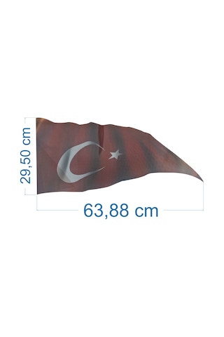 Araba Arkası İçin Dalgalı Türk Bayrağı Dijital Onewayvision Baskı
