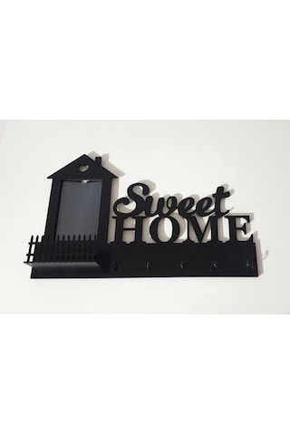 Fotoğraf Çerçeveli,Ahşap,Sweet Home Anahtar Askılığı
