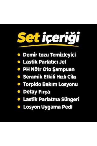 Oto Bakım Seti Oto Yıkama Temizlik Seti