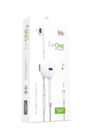 Powerway Earone Mikrofonlu Kablolu Kulaklık Type-c Çıkışlı Tüm Cihazlarla Uyumlu Stereo Standart