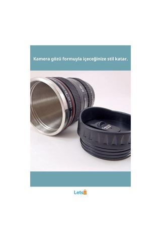 Objektif Görünümlü Sızdırmaz Termos Bardak Çok Renkli