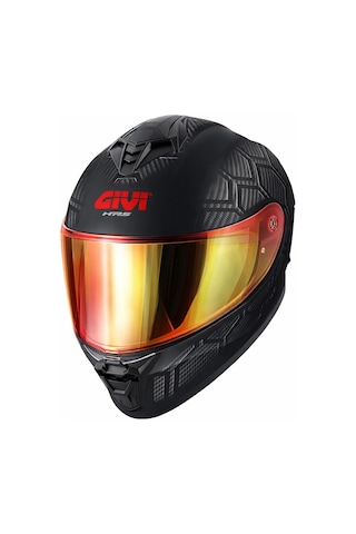 Gıvı 50.x Snake Mat Karbon Kask Kırmızı Vizör Tek Renk