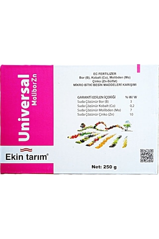 Universal MoliBorZn (250 GR)-Tutturucu-Molibden, Bor, Çinko, Kobalt İçerikli Toz Gübre