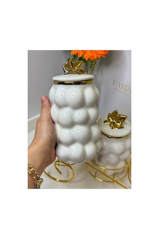Bubble 3 Lü Gold Standlı Porselen Baharat Takımı Diğer