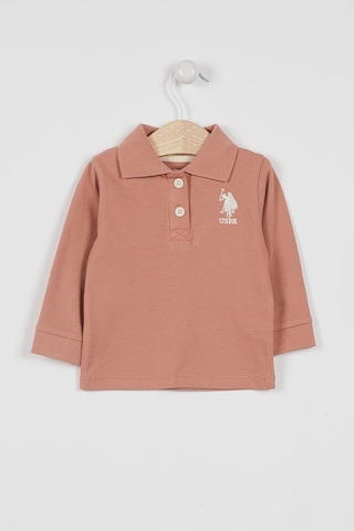 U.S. Polo Assn. U.S. Polo Assn Lisanslı Classic Açık Kahve Bebek Uzun Kol Yakalı Sweatshirt Kahverengi