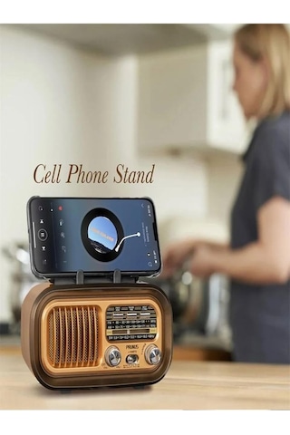 Lexroo Nostaljik Görünümlü Solar Panelden Şarj Olabilen Telefon Standlı Fm Radyo Bluetooth Hoparlör