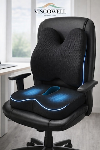 Ortopedik Visco Bel Destekli Oturma Minderi Ergonomik Destek Yastığı Ofis Araç