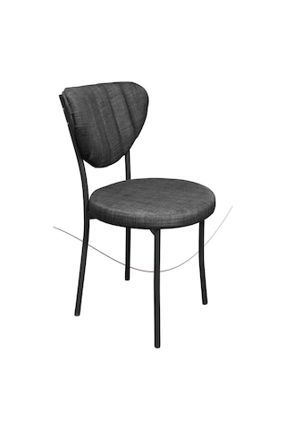 Nemeron Elit Mutfak Sandalyesi Keten Kumaş Metal Sandalye Silinebilir Kafe Salon Sandalyesi - Füme Füme