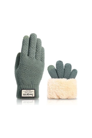 Elmpaly Koyu Gri Tek Ebat Kışlık Termal Eldiven - Dokunmatik Uyumlu, Fermuarlı Cep Koyu Gri