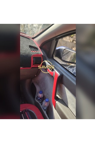 Opel Astra G uyumlu Kırmızı Full Set,Torpido Konsol Kaplama, Maun Kaplama (Kırmızı)