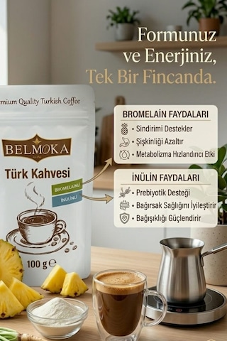 Bromelain Ve İnülin Katkılı Türk Kahvesi 3'lü Avantaj Paketi 3 100 Gr Türk Kahvesi