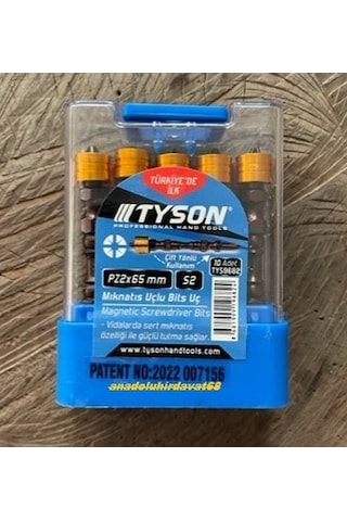 Tyson Pz2 Stoplu Vida Sıkma Ucu Mıknatıslı Çift Yönlü Yıldız Bits Uç 10adet