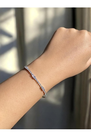 İnce Zarif Su Yolu Silver Kadın Bileklik