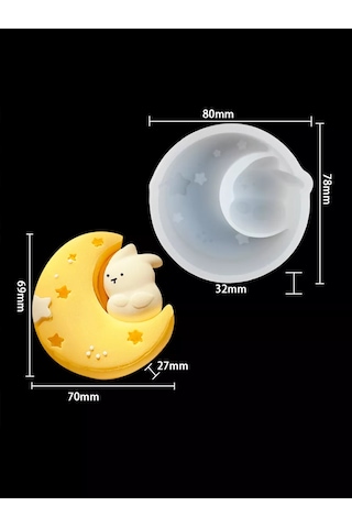 Shıne Luna Tavşan Şeklinde Silikon Puding Kalıbı 252530575 Beyaz