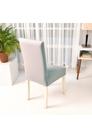 Esnek Sandalye Kılıfı Likralı, Kaymaz, Yıkanabilir, Kalın Lastikli Modern Kılıfı Açık Gri