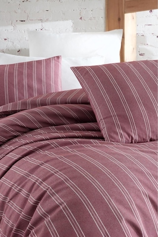 Organik Keten Çift Kişilik Nevresim Takımı Bordo