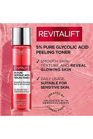 L Oréal Paris Revitalift%5 Saf Glikolik Asit Peeling Etkili Tonik 2'li Set 2 X180 Ml