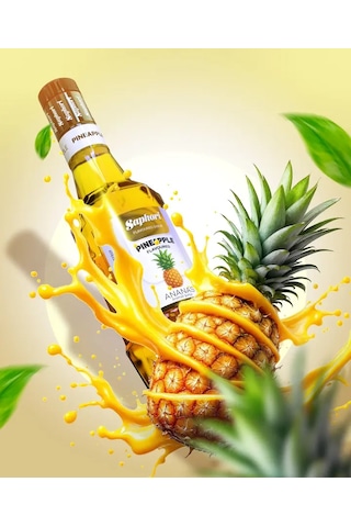 Saphori Ananas Aromalı Kokteyl Şurubu Ananas Şurubu 700 Ml
