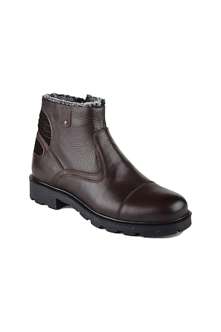 White World 702 Kahve Bot Hakiki Deri