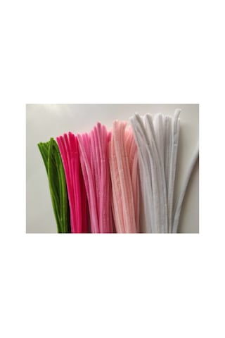 5'li Şönil Seti 25 Adet A. Ordu Yeşili, 25 K. Pembe, 25 Şeker Pembe, A.pembe, 25 Beyaz, Tüylü Tel