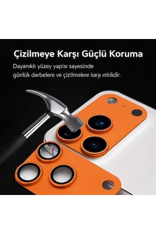 İphone 17 Pro/pro Max İçin, Kamera Lens Koruyucu, Mavi, Beyaz,turuncu, Temperli Cam, Çizilmeye Dayanıklı, 360 Koruma 17 Pro/beyaz 50 x 22