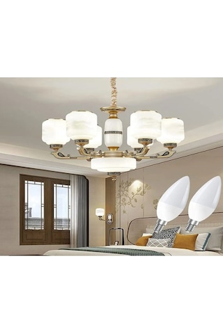 Şanled 7w Tasarruflu E14 Buji Beyaz Renk Led Ampul 10'lu