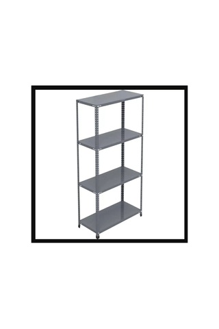 43x93 4 Katlı Gri Renk Depo Rafı & Civatalı Raf Sistemi & Depo Raf Sistemleri Gri