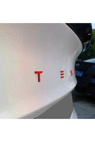 Dk Tuning Tesla Model 3 Y S X Series Bagaj Kırmızı Uzun Yazı Logo Bagaj Arma