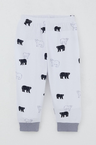 Breeze Erkek Bebek Eşofman Takım Omuzdan Patlı Sevimli Kutup Ayıcığı Desenli 4 Ay-1 Yaş, Beyaz Beyaz