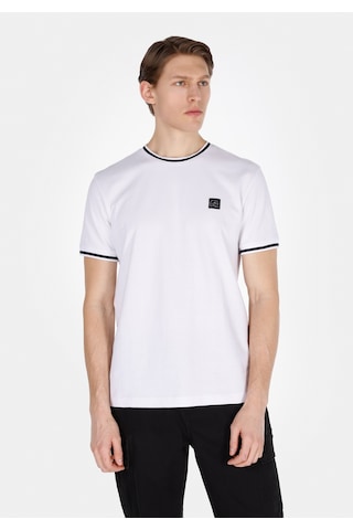 Colin's Colins Regular Fit Yuvarlak Yaka Pamuklu Jakarlı Erkek Beyaz Kısa Kol Tişört Cl1073359 Q1.v1 Wht Beyaz