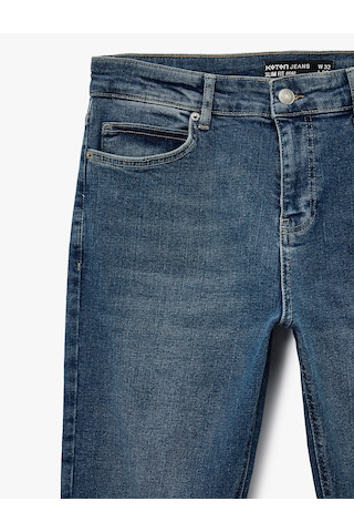 Koton Pamuklu Normal Bel Slim Fit Jean Pantolon - Brad Jean Orta İndigo 6sam40140nd İndigo