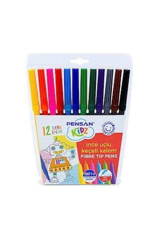 Pensan Kidz Keçeli Kalem İnce Uçlu 12 Renk 5000