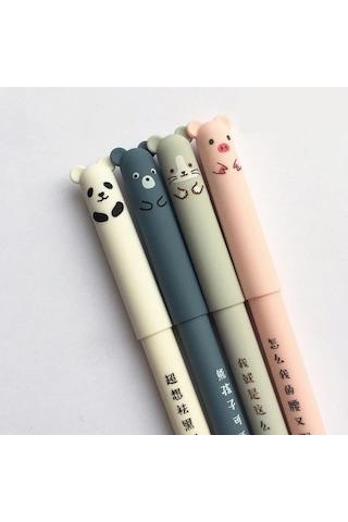 Tcherchı Parça Karikatür Silinebilir Kalem 0.35mm Sevimli Panda Domuz Kawaii Jel Kalem Okul Için Kolay Ovmak Sihirli Tükenmez