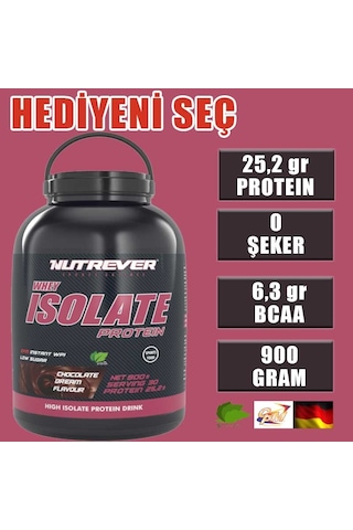 Nutrever Whey Isolate Protein Tozu 908 Gram Çikolata Aromalı